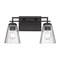 Z-Lite Lyna Vanity, 2-Light, 16 In.W x 6.5 In.L x 9 In.H, Matte Black/Clear 823-2V-MB - alternate 1